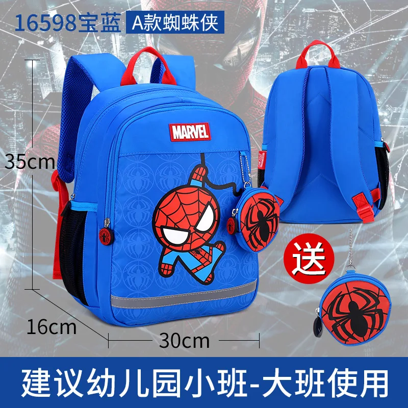 High quality original Disney Captain America schoolbag for children, casual and fashionable Disney Spiderman backpack