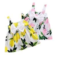 girls summer dress baby girls lemon print suspender skirt newborn infant dresses princess birthday dress baby girl 0 24m dresses