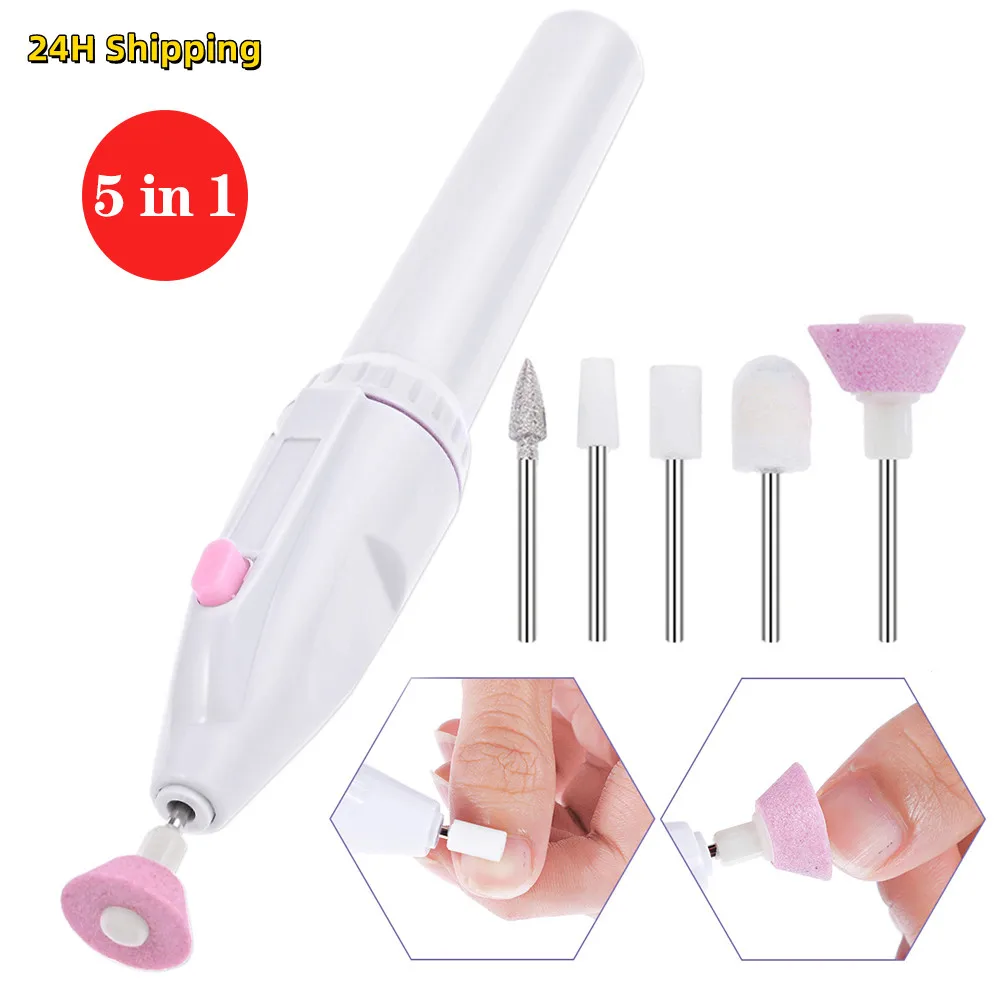 

Electric Nail Set Manicure Set 5 in 1 Manicure Machine Nail Drill File Grinder Grooming Kit Nail Buffer Polisher Remover Drill