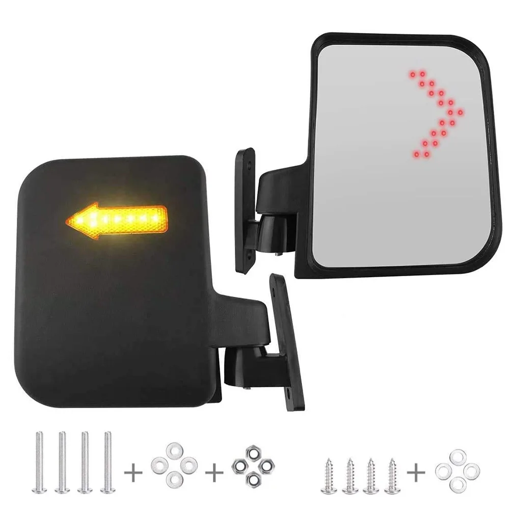 

Review Mirrors With LED Turn Indicators Golf Cart Rearview Mirrors with Turn Signals for Improved Security on the Course