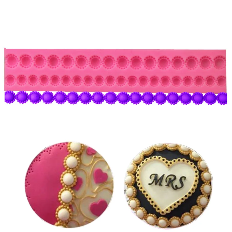 

Sugar cake baking liquid silicone mold strip pearl button edge modeling