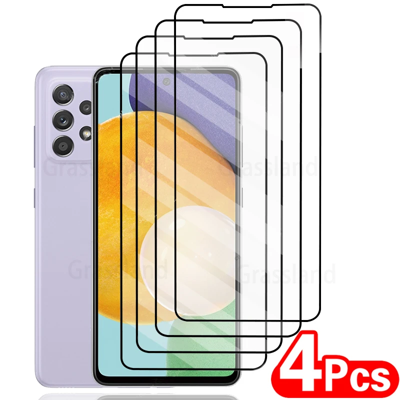 

4Pcs Full Cover Tempered Glass For Samsung Galaxy A50 A70 A51 A71 A30 A20 A10 Screen Protector For Samsung A52 A72 A20E Glass