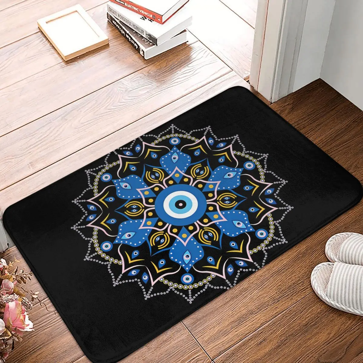 

Copy Of Greek Flower Amulet Mandala Evil Eye Non-Slip Carpet Doormat Bedroom Bath Mat Welcome Home Rug