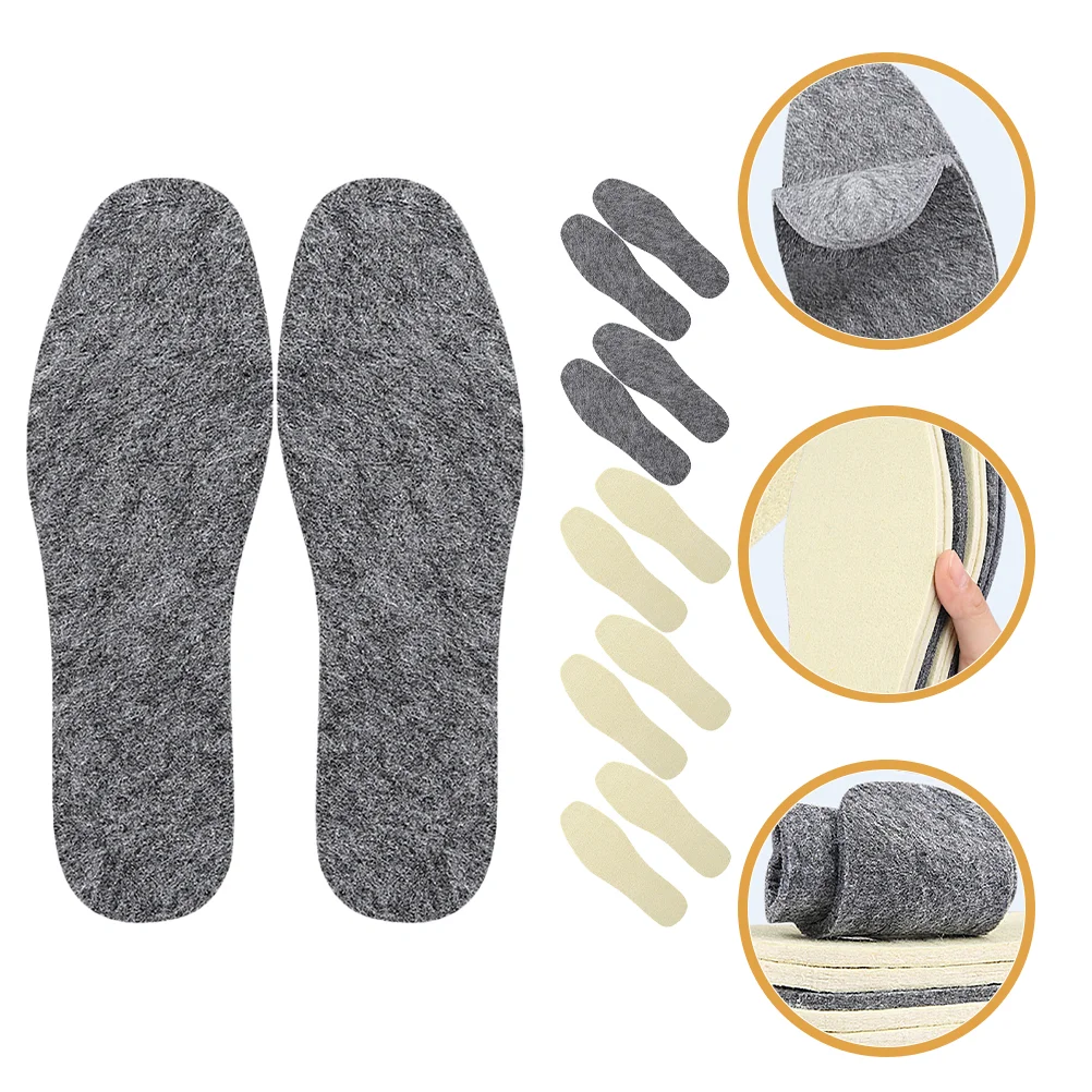 

6 Pairs Wool Insole Shoe Insert Winter Keep Warm Boots Pads Shoes Insoles Women Replacement Inserts for Women's