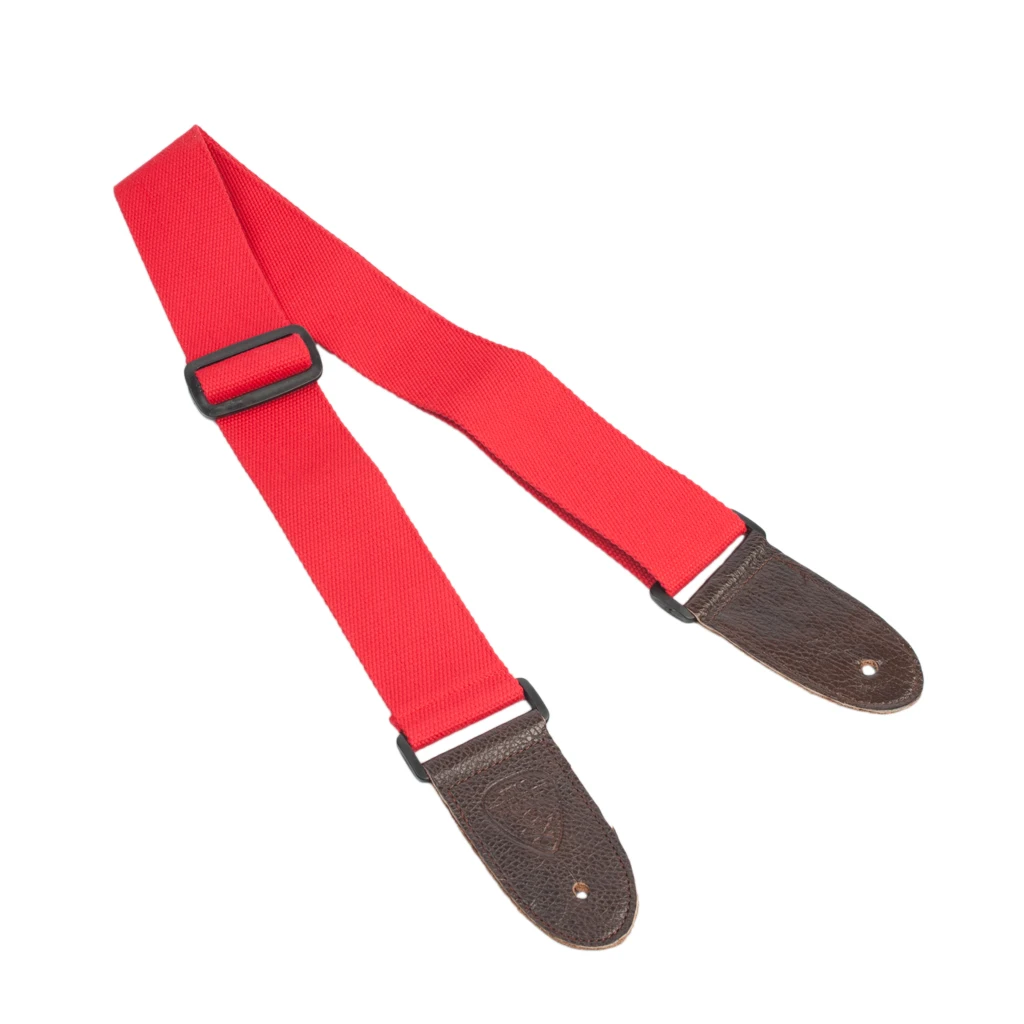 

6-String Guitar Strap Adjustable Shoulder Strap For Acoustic Guitar Red Gitar Strap Guitar Accessories With PU Leather END Lock