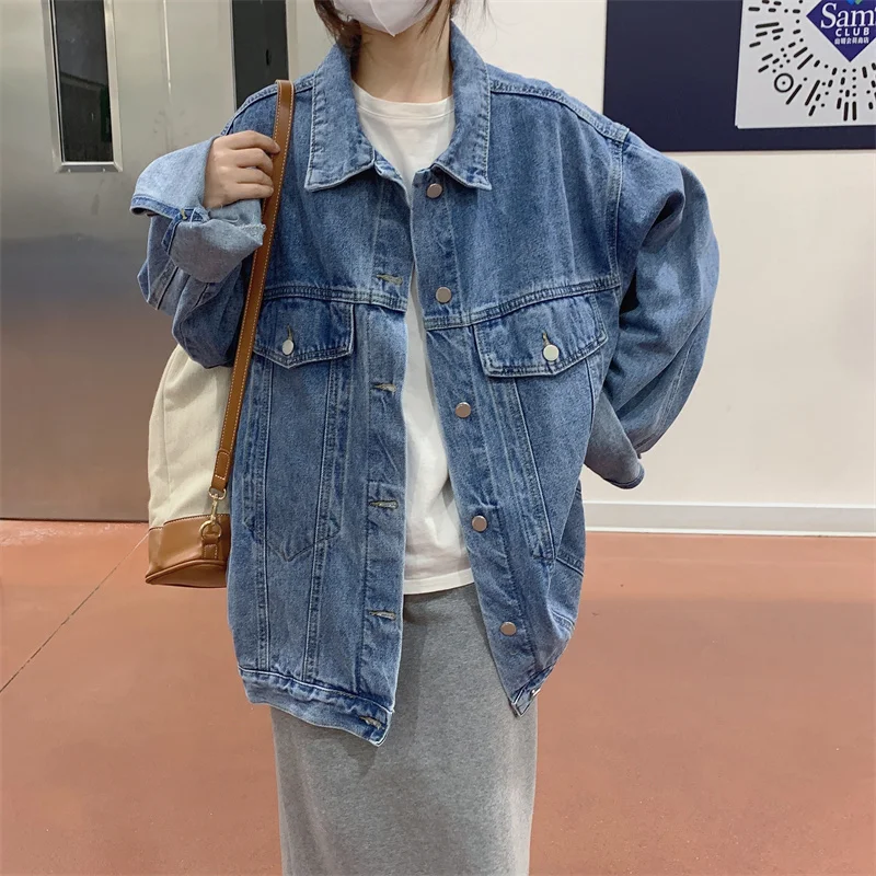 Женские повседневные джинсовые куртки новинка 2025 года осень винтажная шикарная
