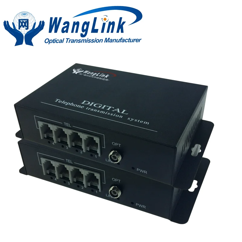 Wanglink 4 Port Telephone Fiber Optic Converter RJ11 Phone Line Multiplexer Single 1 pair | Equipment