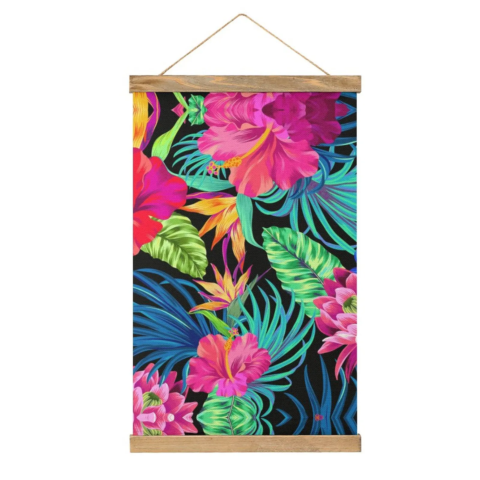 

Canvas Hanging Picture Drive You Mad Hibiscus Pattern Novelty Sarcastic Draw Restaurant Wall Decoration Style Hang Pictures