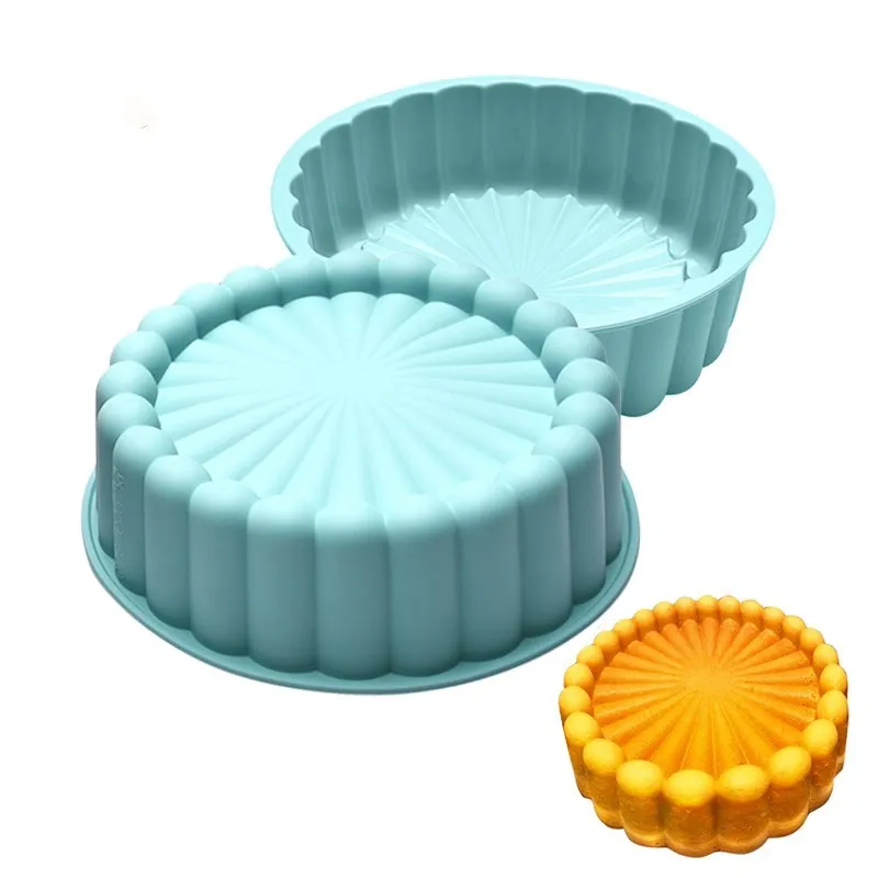 

Silicone 8/10 inch Charlotte Round Cake Pan Strawberry Cheesecake Brownie Bread Form Maker Baking Cake Mold Tray Pie ​Flan Bread
