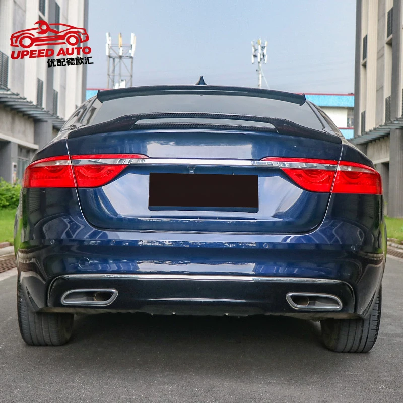 Фото Подходит для Jaguar XF XFL XFR-S X250 X260 2016-2023, карбоновый задний спойлер, комплект обвеса. №1