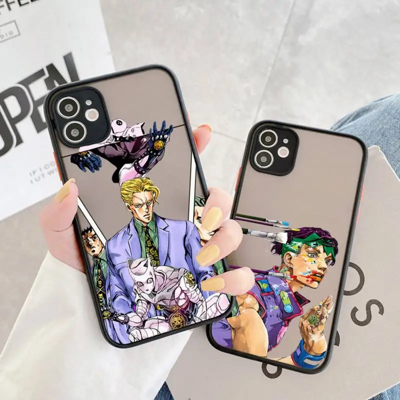 

JoJos Bizarre Adventure Phone Case matte transparent For iphone 14 11 12 13 plus mini x xs xr pro max cover