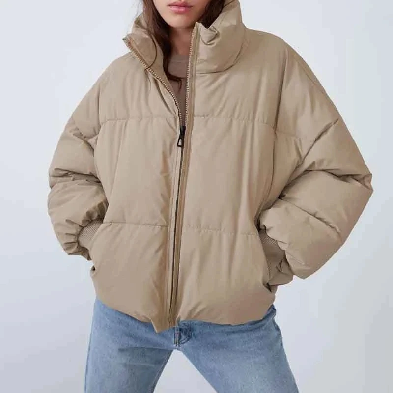 

Women's Winter Jacket Parkas 2022 Thicken Warm Coats Femmale Loose Jackets Solid Cotton Padded Parka Female Zipper Outwear