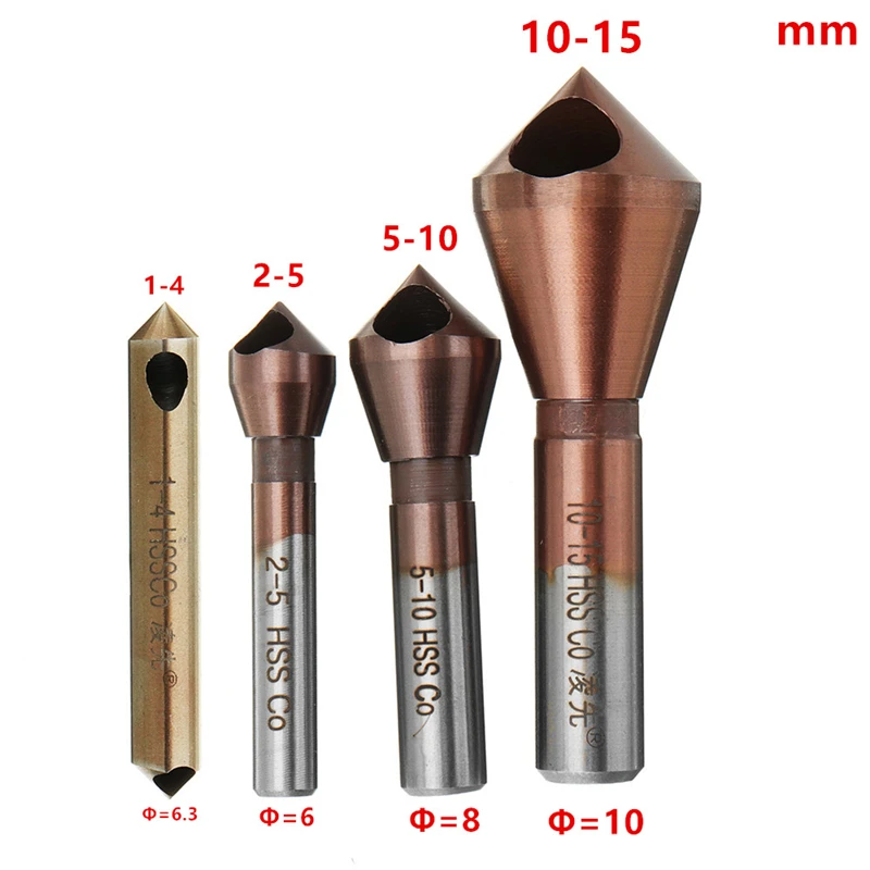 

M35 HSS-Co Cobalt Countersink Deburring Drill Bit 1-4/2-5/5-10/10-15mm 90 Degree Chamfer Cutter For Stainless Steel Metalworking