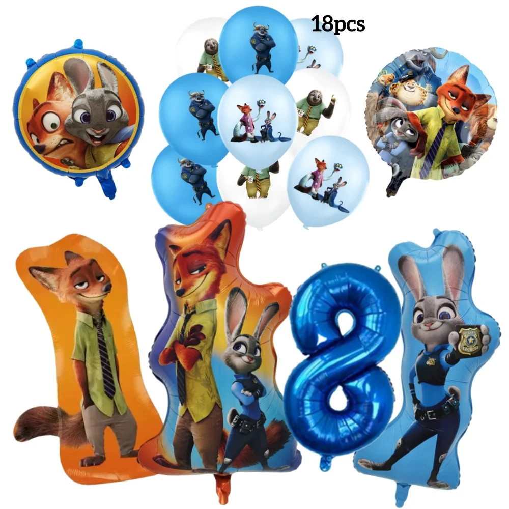 24 шт. Disney Zootopia 2 тематические воздушные шары аниме фильм ребенок Ник Джуди кролик украшение для дня рождения детский душ игрушка товары для вечеринок (art.: 3920d40e7eed2) - 3920d40e7eed2
