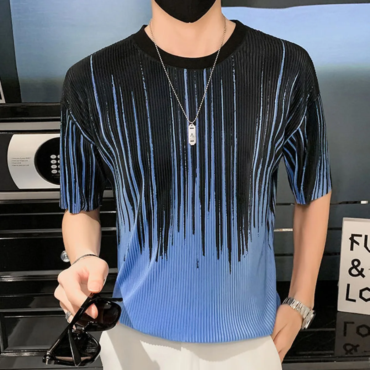 

Summer Fashion Men's Short Sleeve T-shirt Tie Dyed Youth Half Sleeve Tees Shirt Casual Slim Business Social Tshirt Men Clothing