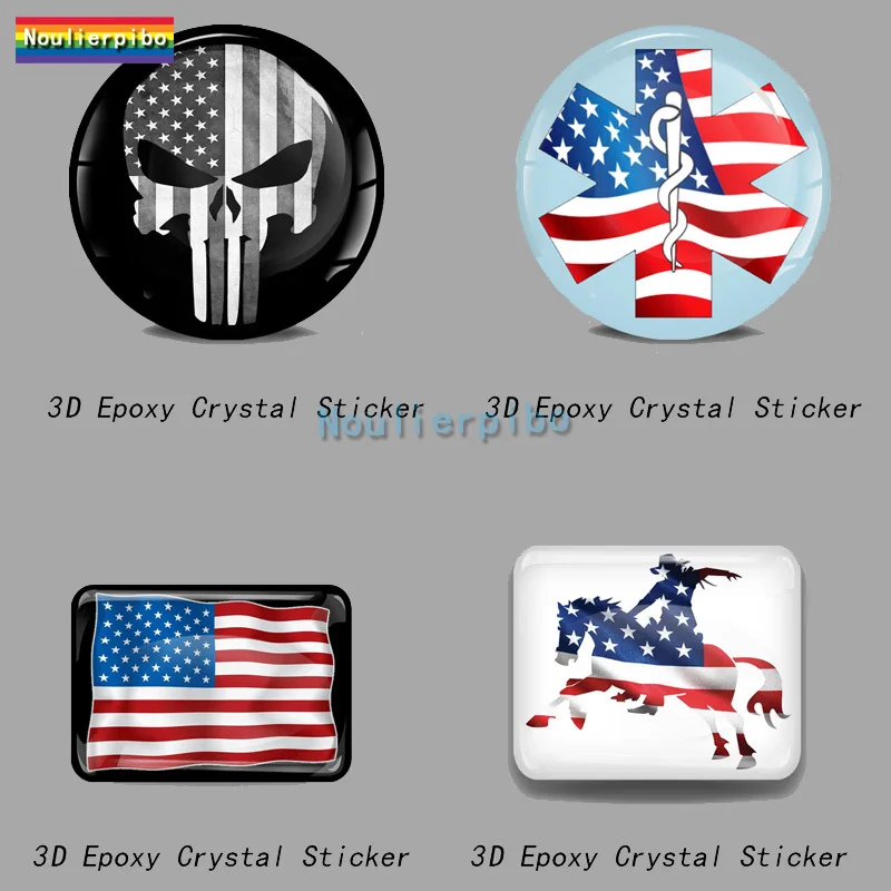 

3D Stereo Epoxy Car Dome Sticker American Flag Map Eagle Car Bumper Window Motorcycle Helmet Cell Phone Vinyl Laptop Sticker