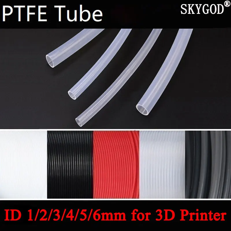 

1/5M 1mm 2mm 3mm 4mm 5mm 6mm 8mm PTFE FEP Tube For 3D Printer Parts Pipe Bowden J-head
