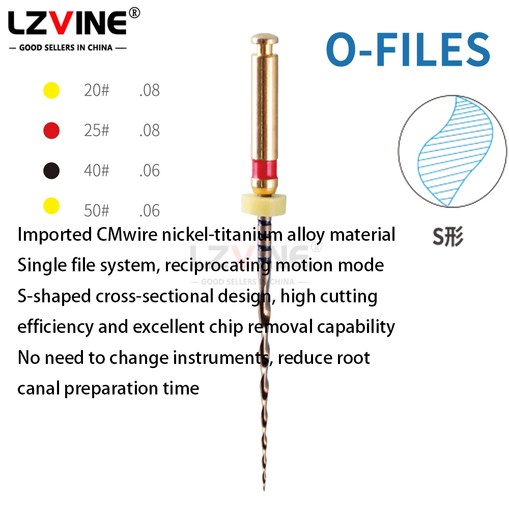 6 шт./кор. NITI стоматологические возвратно-поступательные золотые тепловые файлы 25