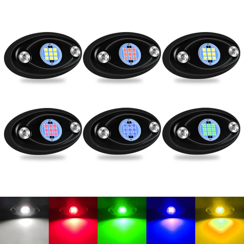 

6pcs/set LED Rock Lights Bottom Deck Lights for Jeep Offroad Truck Modification