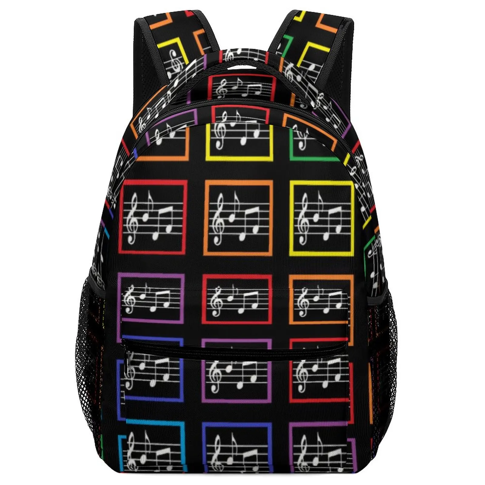

Рюкзак с радужной рамой в виде музыкальных квадратов, рюкзаки для трекинга, женские большие школьные сумки на заказ, милый рюкзак