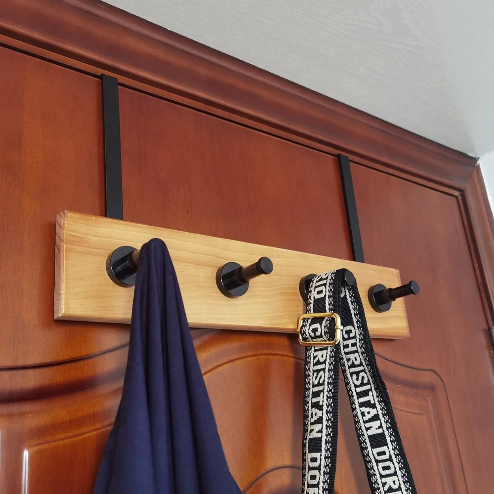 

Eogoe Creative Wooden Clothes Cat Bag Hook Behind Door hanger Luxury Porch Bedroom Bathroom Door Hooks No Drilling Key Holder