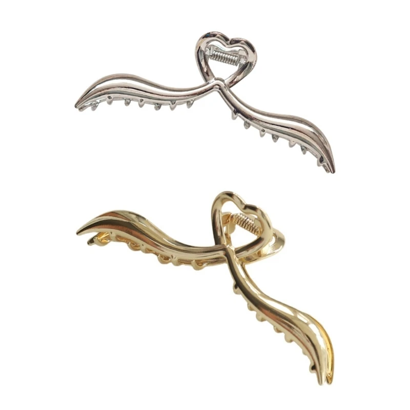

Y166 Temperament Heart Shape Hair Clip Delicate Jaw Clip for Woman Shower Wash Face
