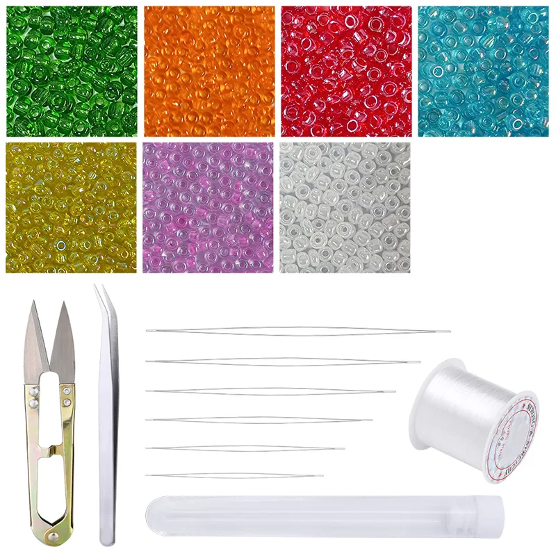 

MIUSIE 150g Rice Ball Polymer Clay Bead For Jewelry Making Bracelet Necklace Earring With Tweezers Scissors Elastic Cord