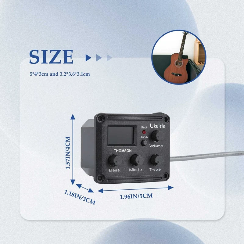 Ukelele Uke пьезозвукосниматель предусилитель 3-полосный эквалайзер тюнер система с