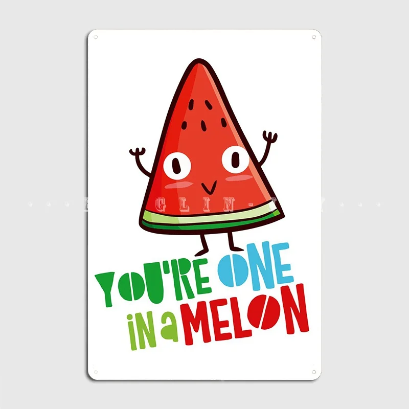 

Забавный арбуз Цитата металлический знак кино кухня роспись персонализированный декор стен оловянный знак плакаты