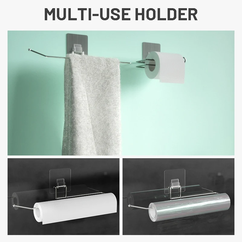 Wgo держатель для туалетной бумаги настенный клей без дрели полотенец из