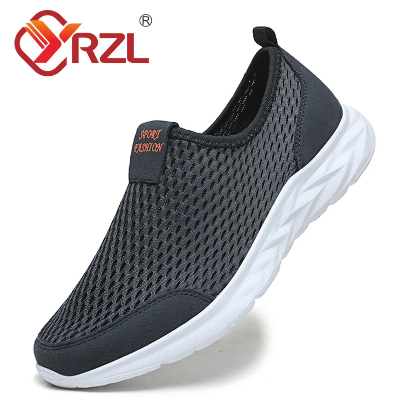 

YRZL Casual Mesh Mens Shoe Shallow Slip on Lightweight Soft Women Sneakers Shoes Comfortable Breathable Couples Footwear Flats