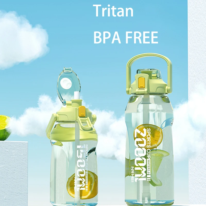 

Мотивирующая бутылка для воды 1500 мл/2000 мл/3800 мл с маркером времени и соломинкой, герметичный Тритан BPA без воды, спортивный кувшин
