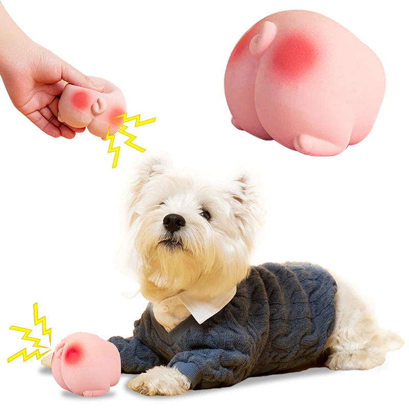 

Pet Toy Silica Gel Simulation Pink Pig Butt Cute Interactive Soft Sound Funny Non Toxic Dog Toy Chew Puppy Pastime Supplies