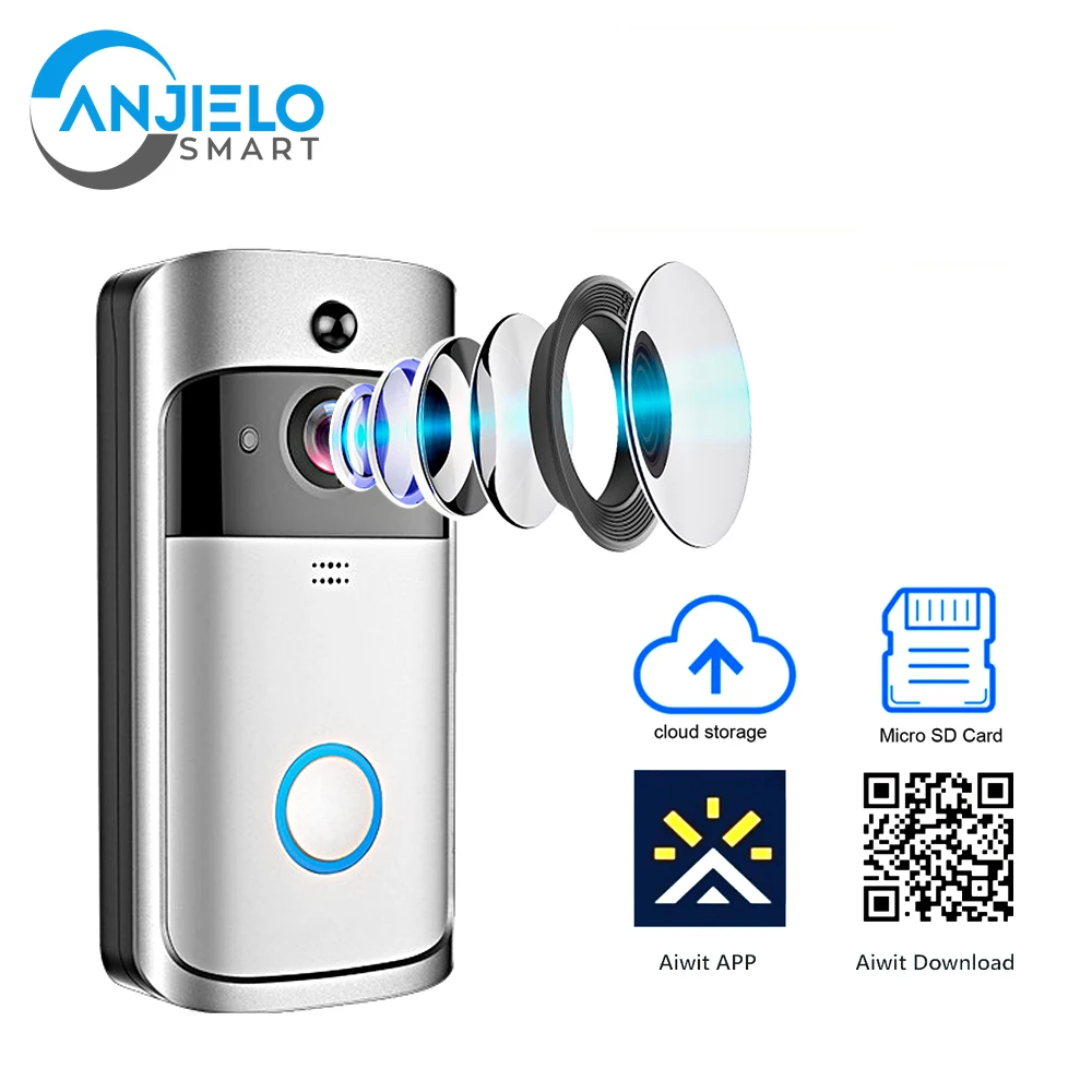 WiFi Video Door Phone Door Bell V5 Smart IP Video Intercom smart Doorbell Camera IR Alarm Wireless Security Camera Ring Doorbell