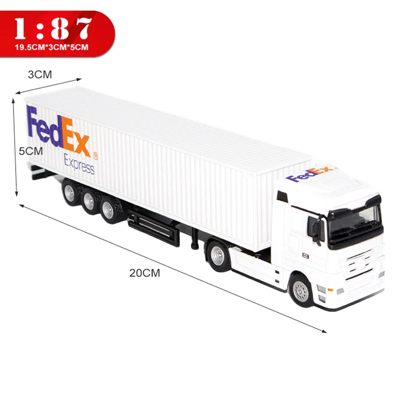 1:87 Scale Model Diecast Simulation Replica FedEx Container Truck Vehicle Transporter Trailer Toys For Collection Gifts Fans images - 6