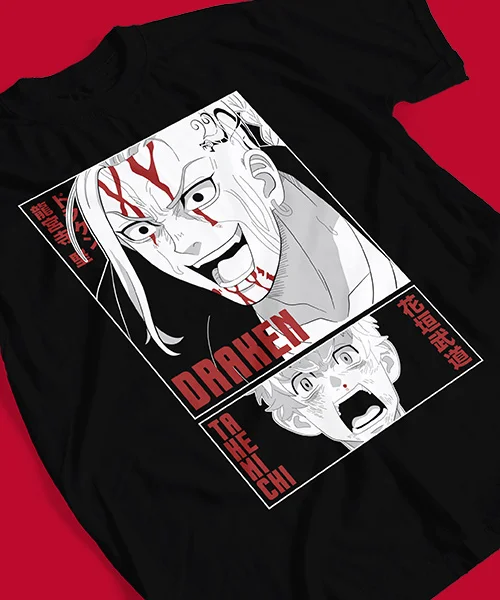 Футболка унисекс с принтом Токио: Кен рягуджи и такичи ханагаки