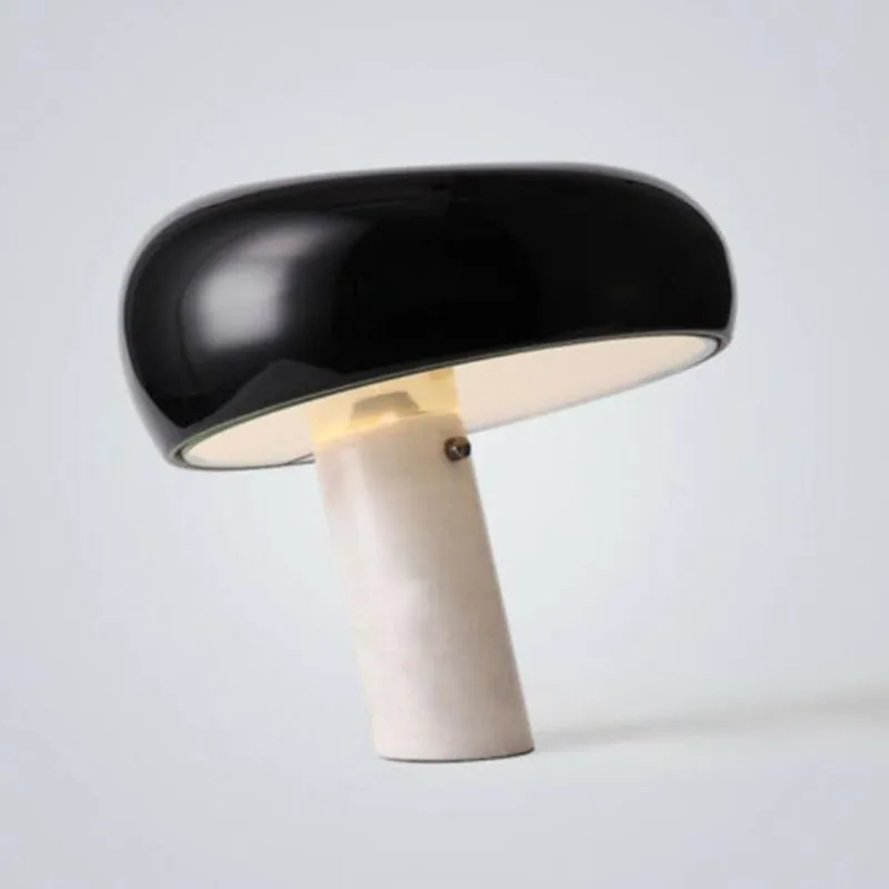 

Mushroon Table Lamp Marble Kid Study LED Desk Light Household Black Night Bedside Living Bedroom Decorative Book Reading Light