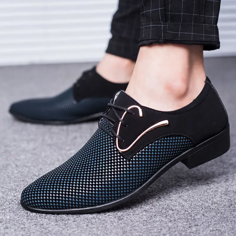 

Туфли мужские кожаные в клетку, дышащие, классические, заостренный носок, лоферы, деловой стиль, черные, 2023