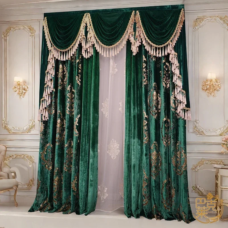 Темно-зеленые высококачественные настраиваемые настоящие бархатные вышитые