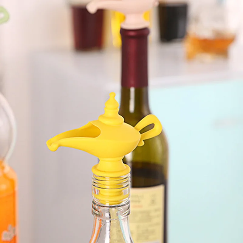 

Olive Oil Creative Aladdin Magic Lamp Silica Gel Lock Plug Seal Leak-proof Food Grade Plastic Nozzle Pourer Liquor Dispenser