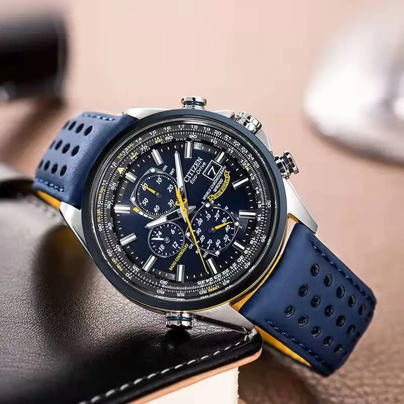 Фото Часы CITIZEN Blue Angel I Generation Мужские кварцевые, с радио и ночным светом, С небесным Орлом и голубым ангелом, бриллиантовые, с кинетической энергией, AT8020 №5