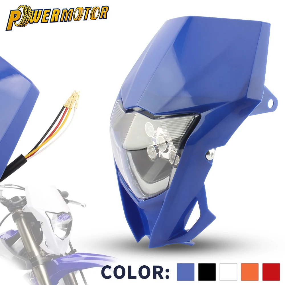Фото Аксессуары для фар для мотокросса Yamaha, аксессуары для WR250F WR450F YZ250F YZ450F WR YZ 250F 450F, светодиодные фары для мотоцикла, дальний ближний свет №1