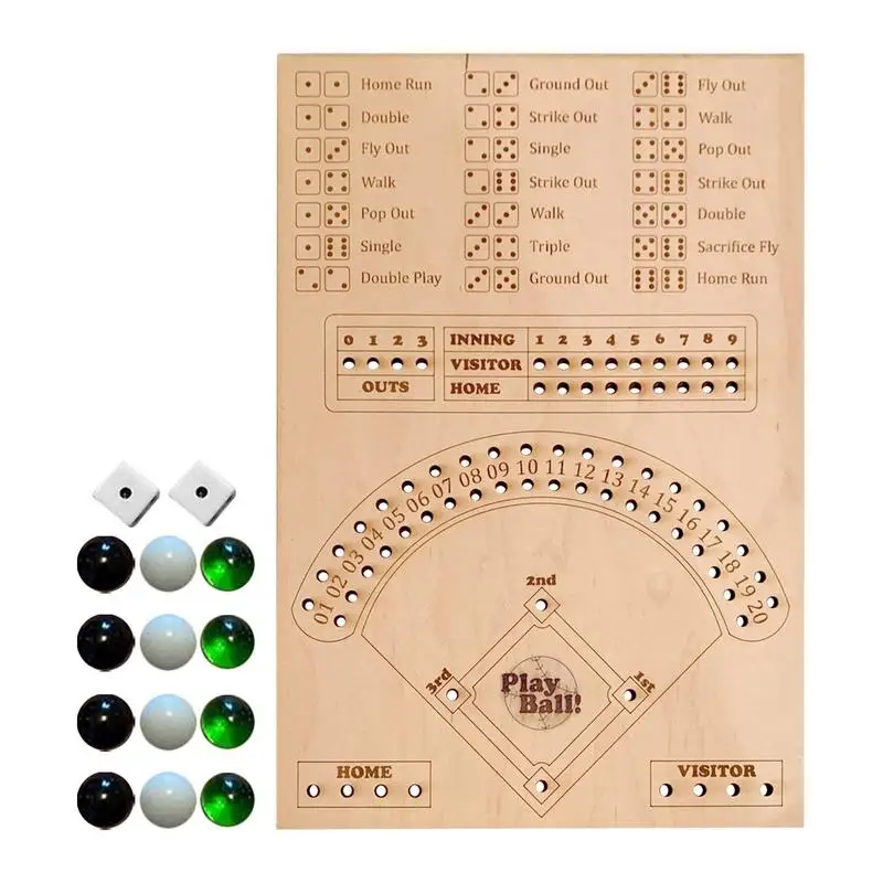 Wooden Dice And Marble Board Game 12 Pinballs Family Sports Board Games For Kids Early Educational