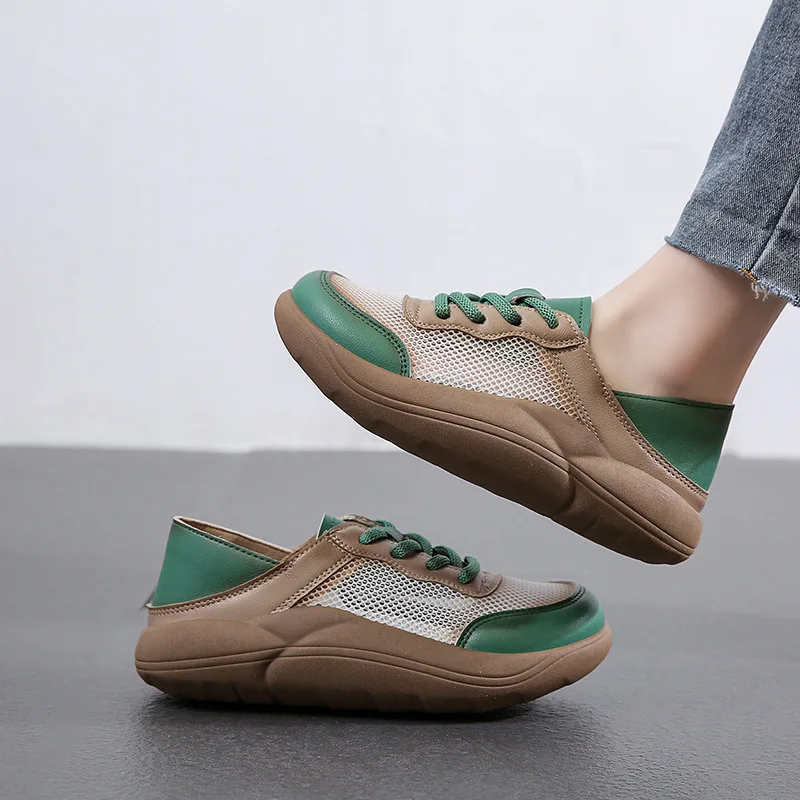 2022 Summer Sneakers Women Fashion Shoes Breathable Mesh Lace Up Casual Sports Running Shoes Designer Platform Trainer Footwear