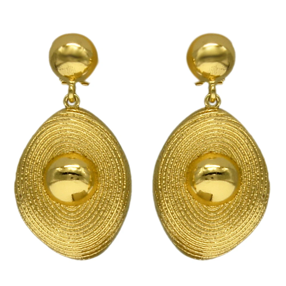 

Fashionable 24k Gold Plated Drop Shape Daily Wear Earrings Wedding Earrings Women's Earrings Jewelry Wholesale Free Shipping
