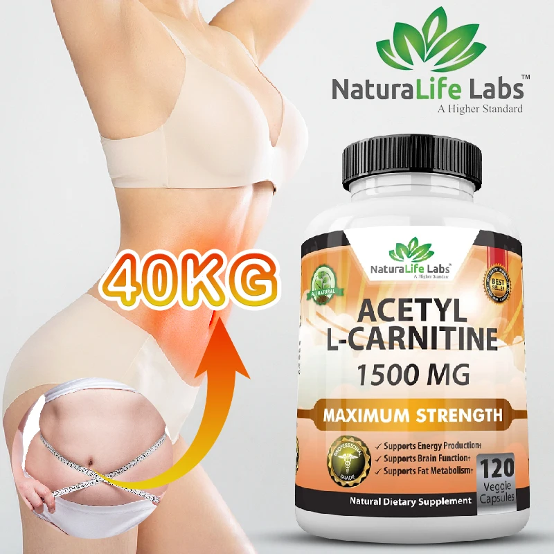 

Ацетил-L-карнитин 1500 мг, высокая мощность, поддержка улучшения памяти и фокусировки мозга, поддержка производства естественной энергии