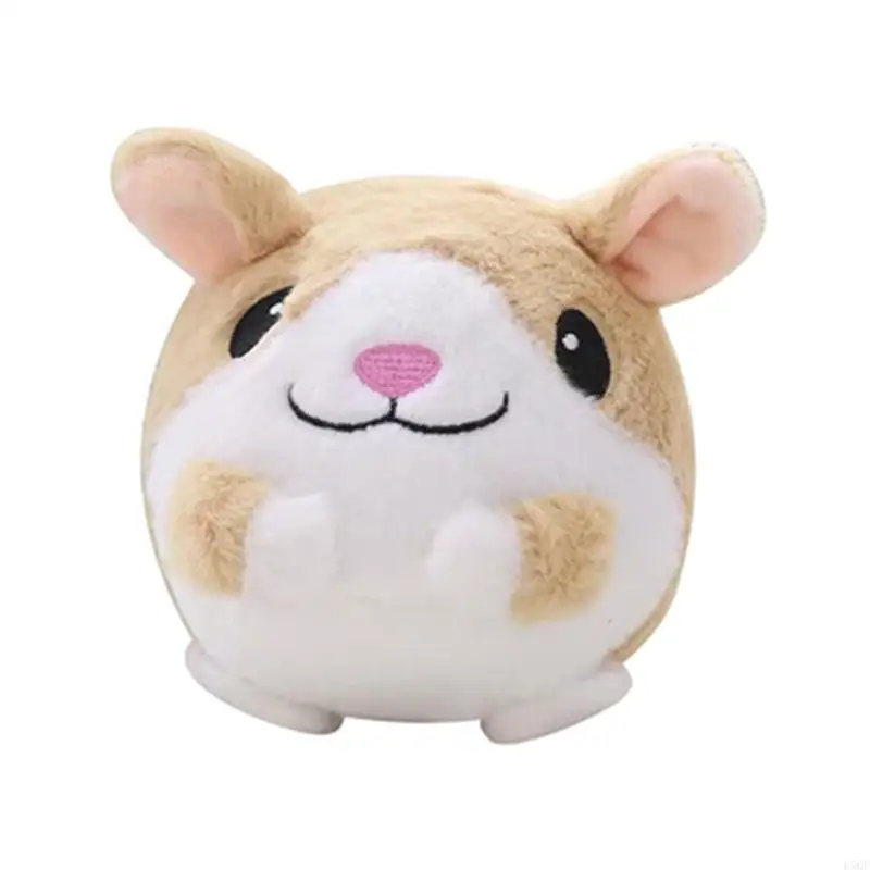 D5QF PET Bouncing Jump Ball Cartoon Pig Dog for Doll Toy USB Электрический плюшевый бьющий пение милые