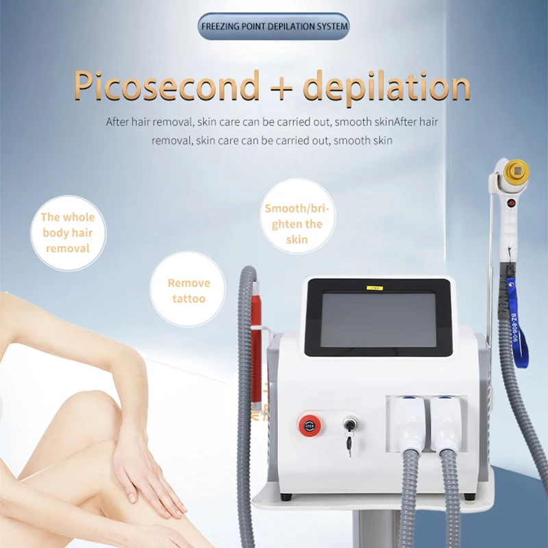 

New 2 in1 Pico Laser Plus Diode Picosecond Laser Tattoo Removal Q Switched Nd Yag Laser 755 808 1064nm Hair Removal Machine
