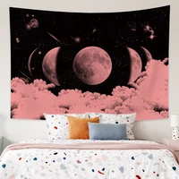 moon and sun aesthetic clouds stars tapestry bohemia boho hippie wall hanging for living room bedroom dormitory mural decoration