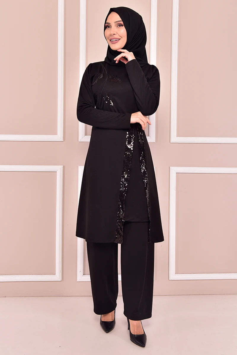 Вышитый штамп, черная мусульманская женская одежда, Экипировка для женщин, платье, Турция, магазин, мусульманский KBR10016